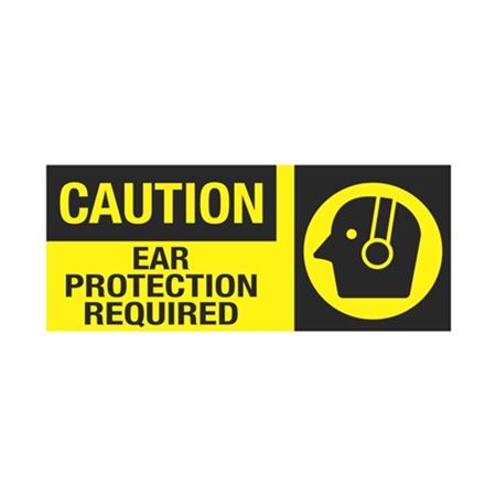 Caution Ear Protection Required 7" x 17"  Sign